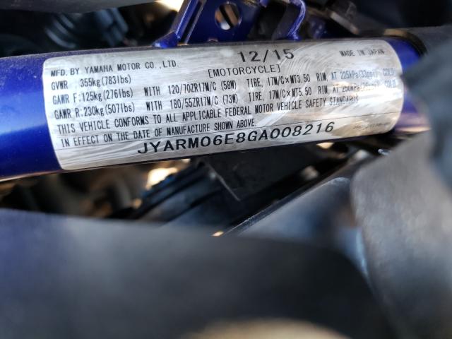 2016 YAMAHA FZ07 JYARM06E8GA008216