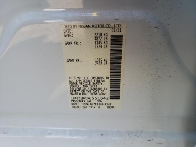 2021 NISSAN LEAF SL PL 1N4BZ1DV3MC551642