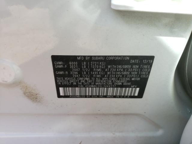2020 SUBARU ASCENT LIM 4S4WMALD5L3444217