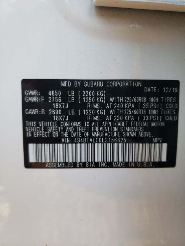 2020 SUBARU OUTBACK LI 4S4BTALC0L3156825