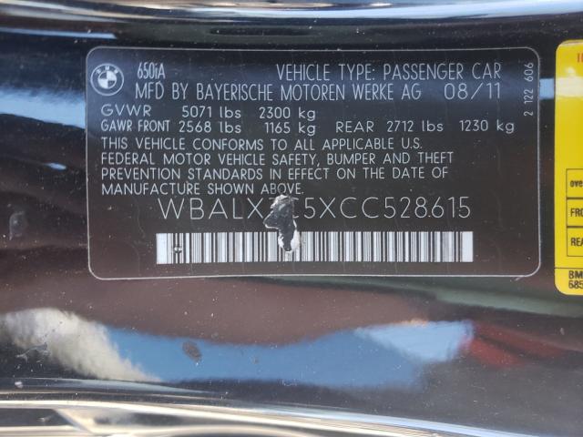 2012 BMW 650 I WBALX3C5XCC528615