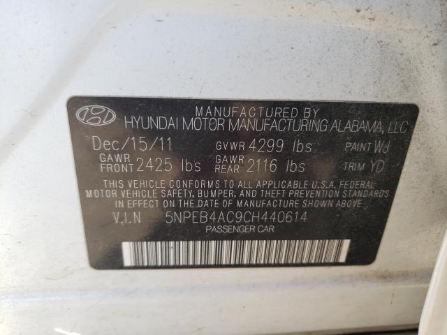 2012 HYUNDAI SONATA GLS 5NPEB4AC9CH440614