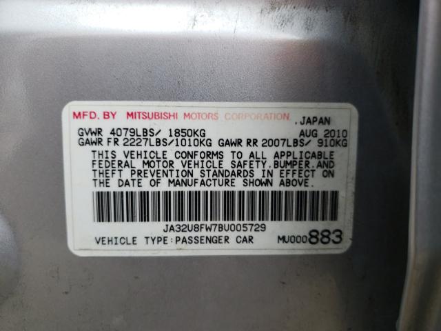 2011 MITSUBISHI LANCER GTS JA32U8FW7BU005729