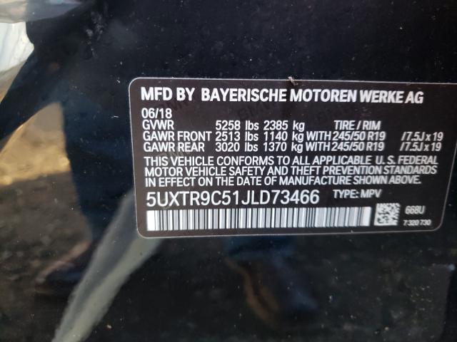 2018 BMW X3 3.0I 5UXTR9C51JLD73466