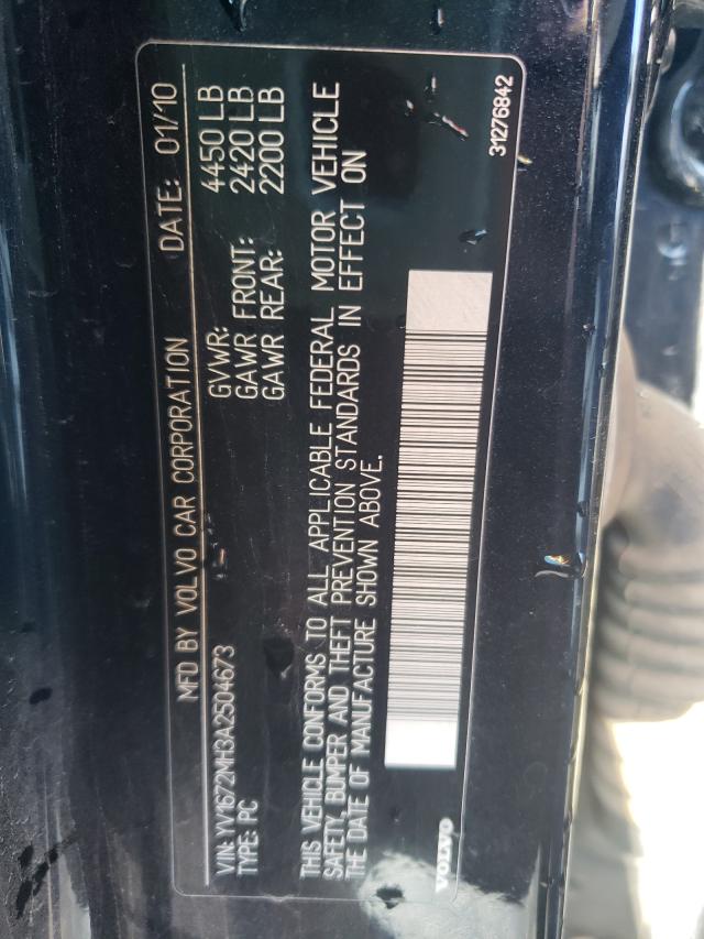 2010 VOLVO S40 T5 YV1672MH3A2504673