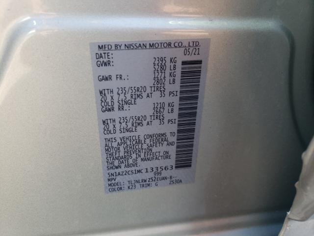 2021 NISSAN MURANO SL 5N1AZ2CS1MC133563