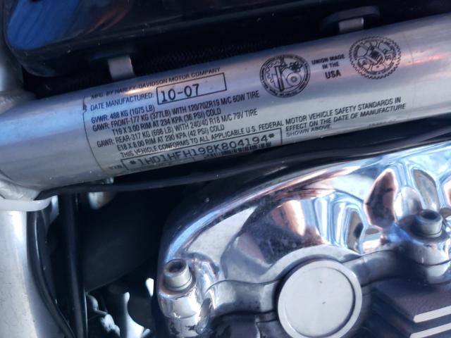2008 HARLEY-DAVIDSON VRSCAW 1HD1HFH198K804194