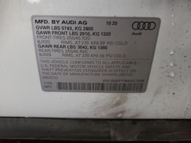 2021 AUDI SQ5 PREMIU WA1B4AFY3M2017539