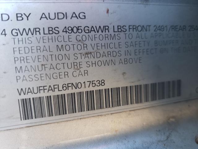 VIN WAUFFAFL6FN017538 2015 Audi A4, Premium Plus no.10