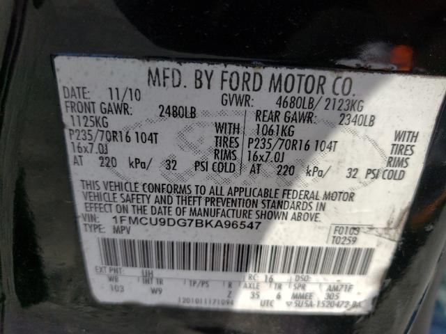 2011 FORD ESCAPE XLT 1FMCU9DG7BKA96547