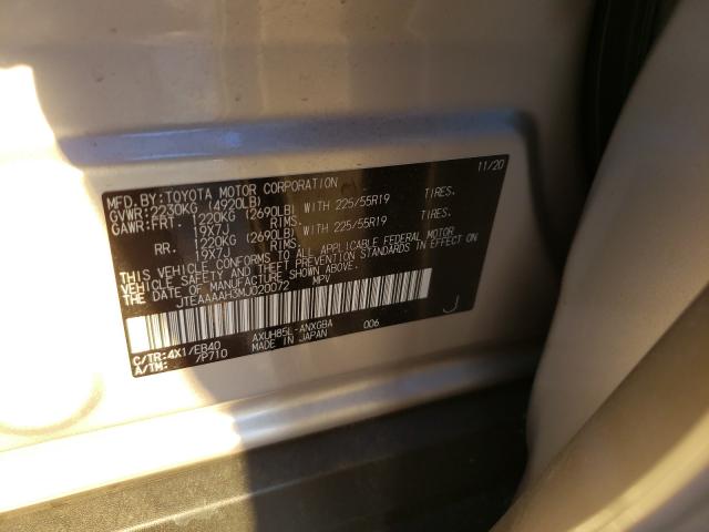 2021 TOYOTA VENZA XLE JTEAAAAH3MJ020072