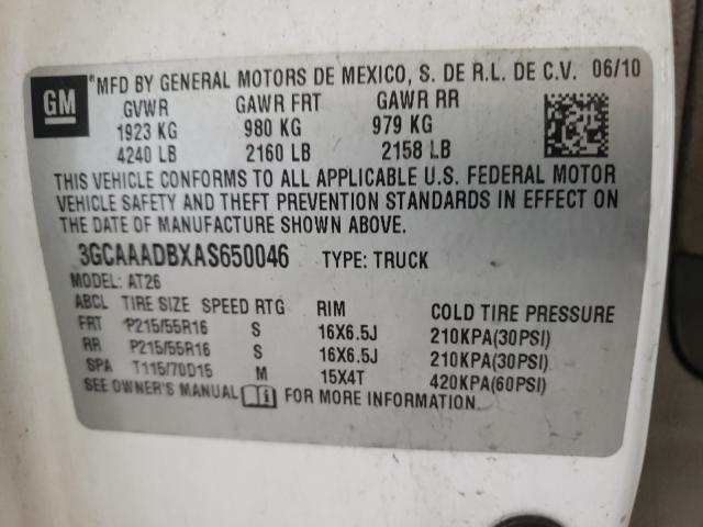 2010 CHEVROLET HHR PANEL 3GCAAADBXAS650046
