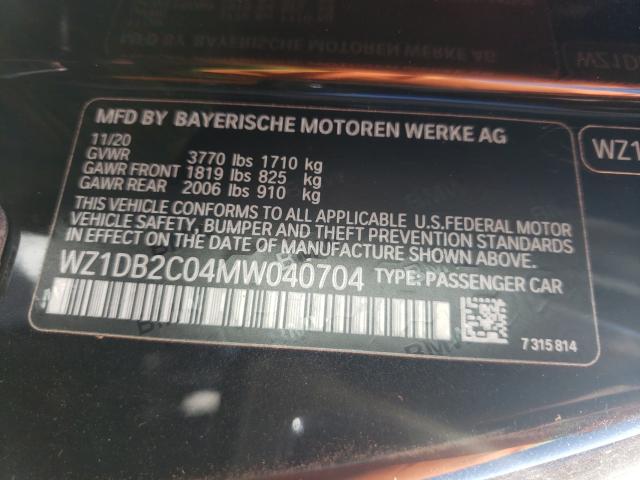 2021 TOYOTA SUPRA WZ1DB2C04MW040704