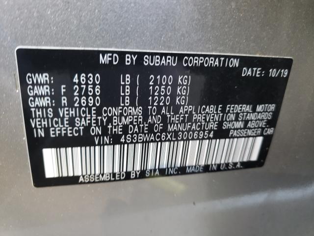 2020 SUBARU LEGACY PRE 4S3BWAC6XL3006954
