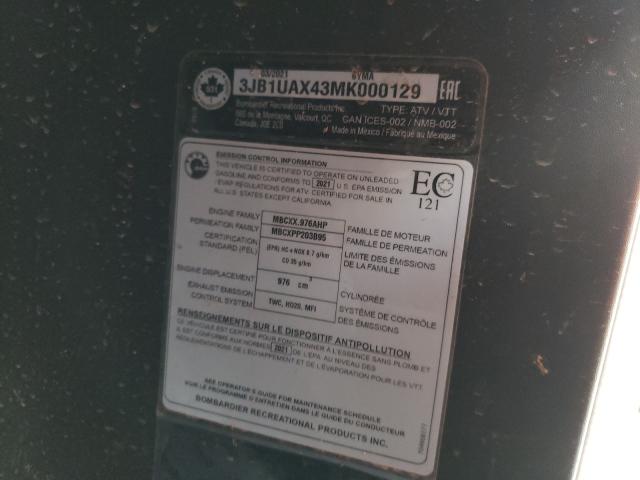 2021 CAN-AM COMMANDER 3JB1UAX43MK000129