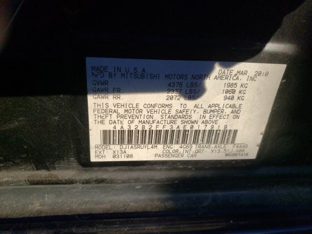 2010 MITSUBISHI GALANT FE 4A32B2FF3AE017919