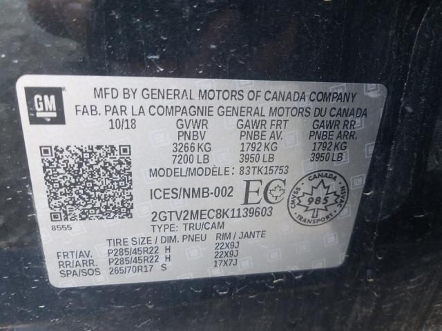 2019 GMC SIERRA LIM 2GTV2MEC8K1139603