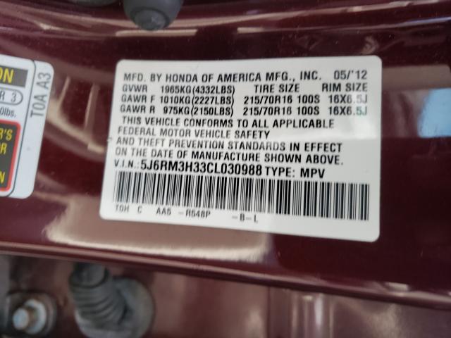 2012 HONDA CR-V 5J6RM3H33CL030988