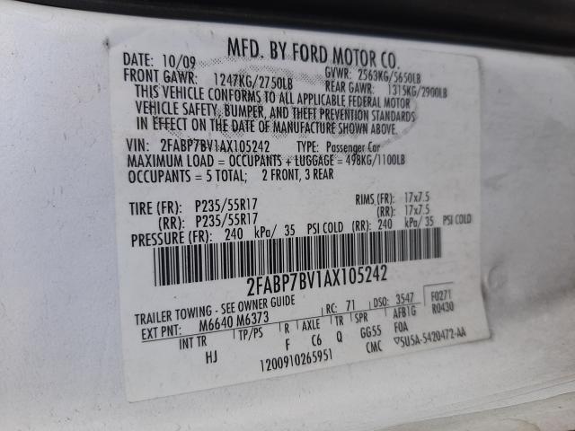 2010 FORD CROWN VICT 2FABP7BV1AX105242
