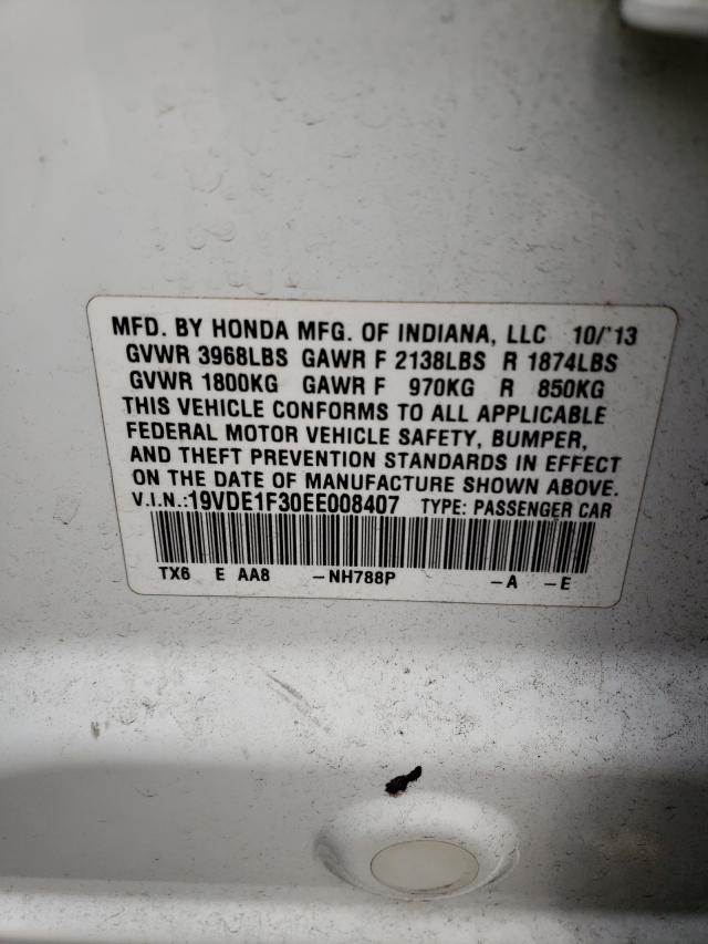 2014 ACURA ILX 20 19VDE1F30EE008407