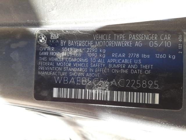 2010 BMW 650 I WBAEB5C56AC225895