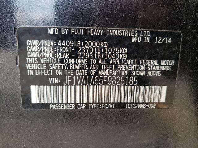 2015 SUBARU WRX JF1VA1A65F9826185