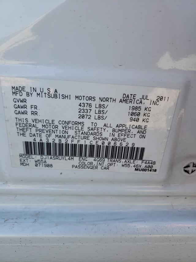 2012 MITSUBISHI GALANT FE 4A32B2FF1CE006629