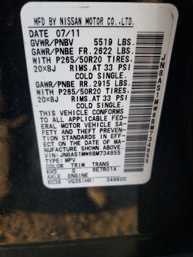 2011 INFINITI FX35 JN8AS1MW6BM734855