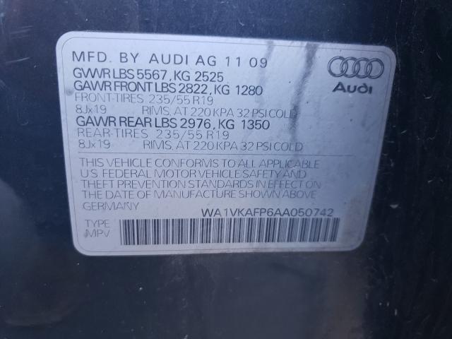 2010 AUDI Q5 PRESTIG WA1VKAFP6AA050742