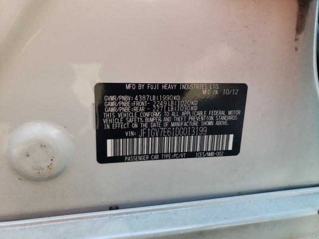 2013 SUBARU IMPREZA WR JF1GV7E61DG013199