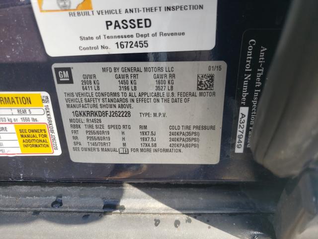 2015 GMC ACADIA 1GKKRRKD8FJ262228