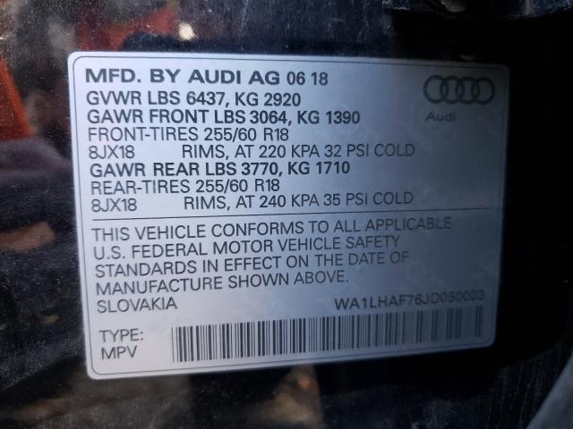 VIN WA1LHAF76JD050003 2018 Audi Q7, Premium Plus no.10