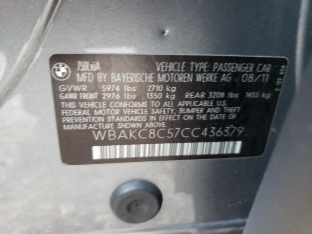 2012 BMW 750 WBAKC8C57CC436379