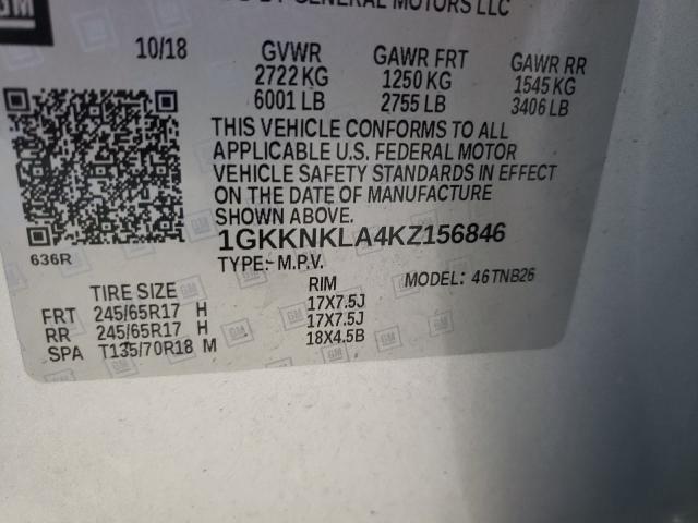 2019 GMC ACADIA SLE 1GKKNKLA4KZ156846