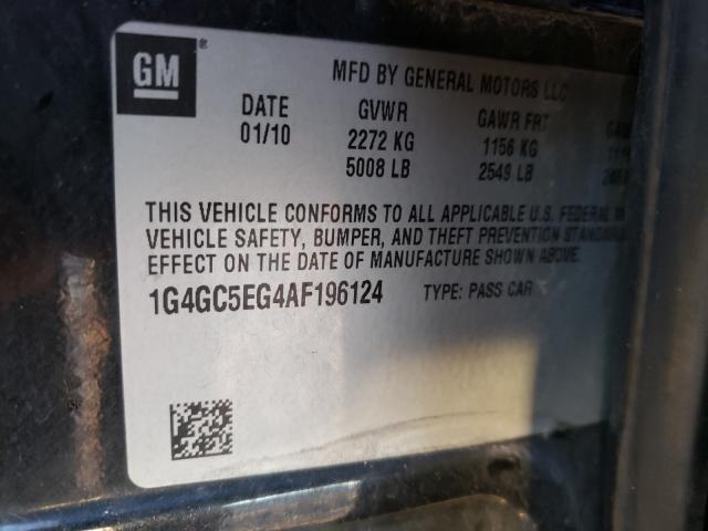 2010 BUICK LACROSSE C 1G4GC5EG4AF196124