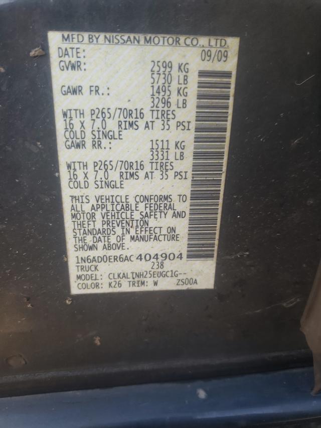 2010 NISSAN FRONTIER C 1N6AD0ER6AC404904