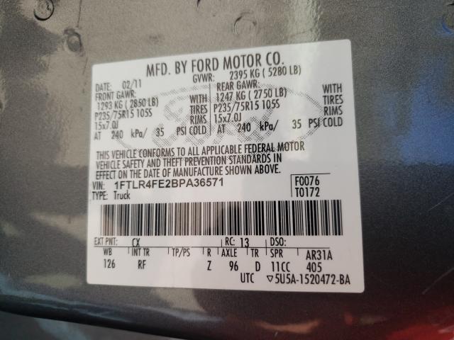 2011 FORD RANGER SUP 1FTLR4FE2BPA36571
