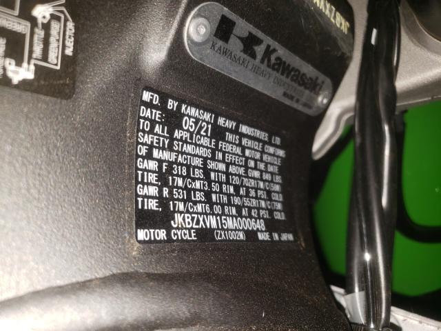 2021 KAWASAKI ZX1002 M JKBZXVM15MA000648
