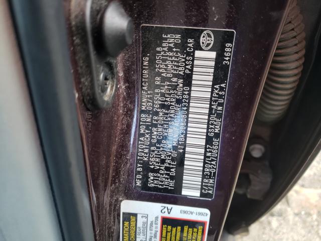 2011 TOYOTA AVALON BAS 4T1BK3DB0BU432840