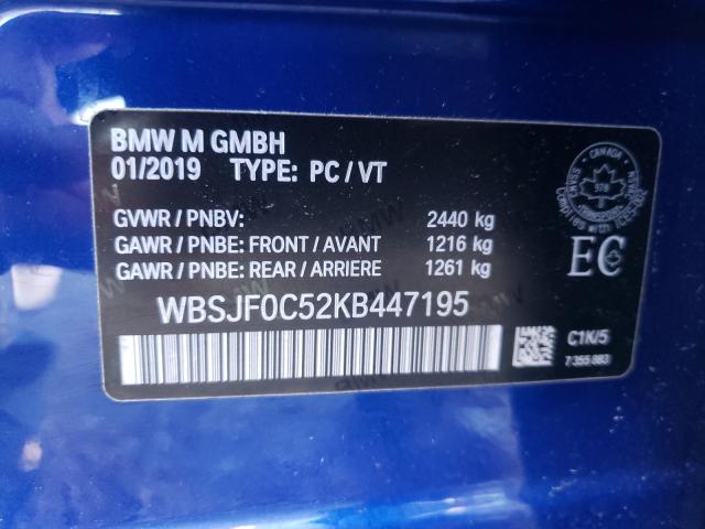 2019 BMW M5 WBSJF0C52KB447195