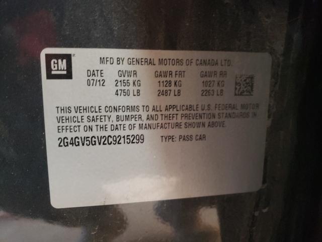 2012 BUICK REGAL GS 2G4GV5GV2C9215299