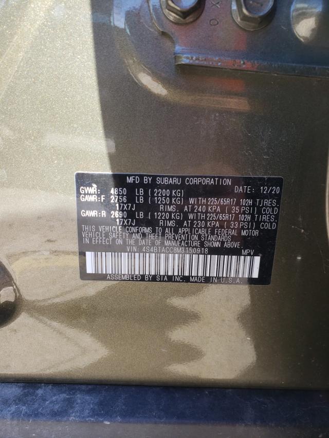 2021 SUBARU OUTBACK PR 4S4BTACC8M3150918