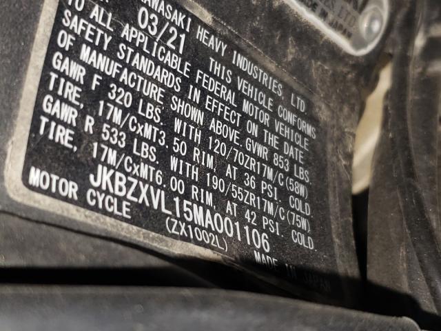 2021 KAWASAKI ZX1002 L JKBZXVL15MA001106