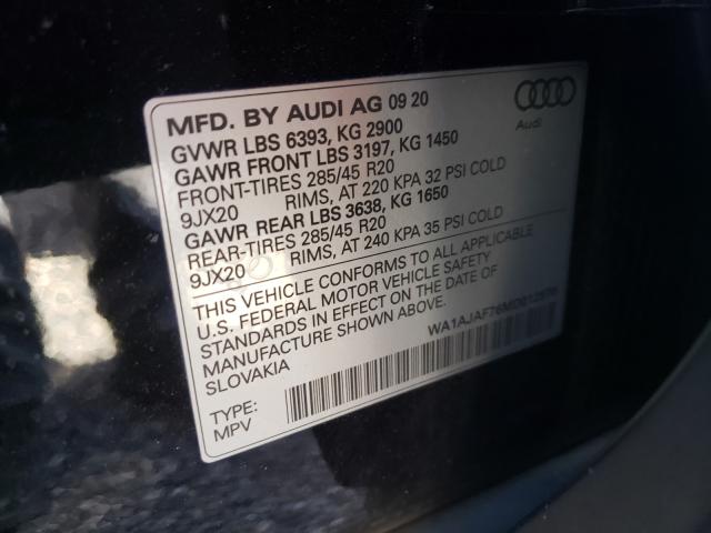 VIN WA1AJAF76MD012576 2021 Audi Q7, Premium no.10