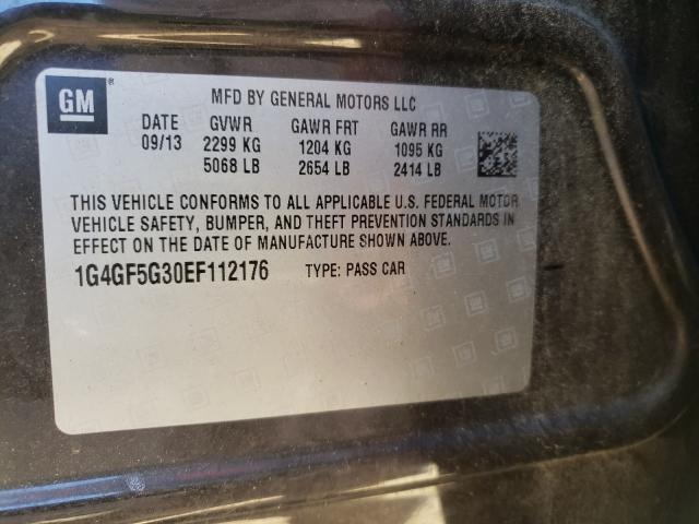 2014 BUICK LACROSSE T 1G4GF5G30EF112176