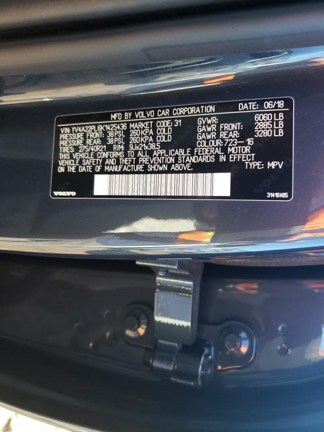 2019 VOLVO XC90 T6 IN YV4A22PL6K1425436