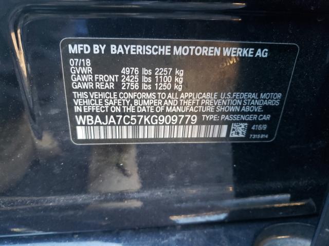 2019 BMW 530 XI WBAJA7C57KG909779