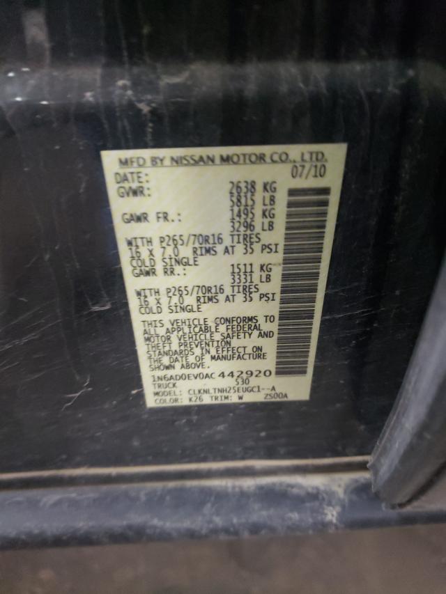 2010 NISSAN FRONTIER C 1N6AD0EV0AC442920