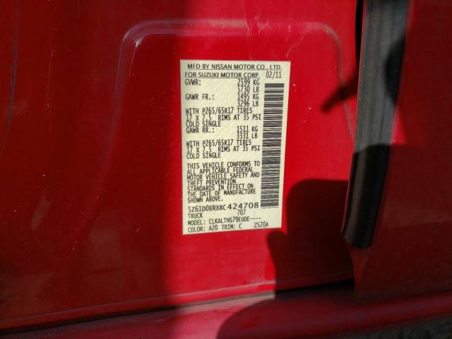 2011 SUZUKI EQUATOR SP 5Z61D0ERXBC424708