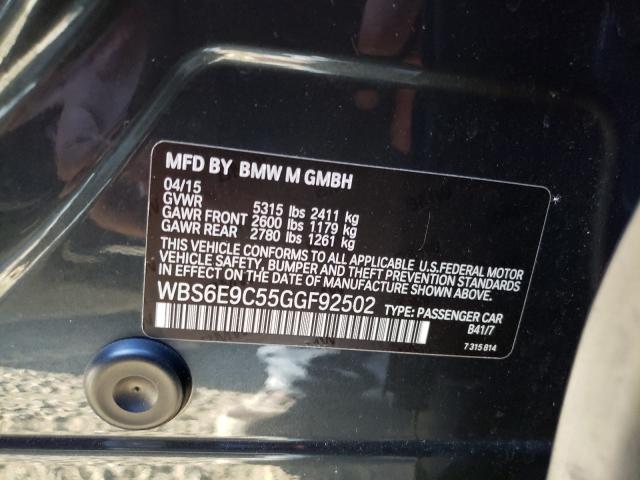 2016 BMW M6 GRAN CO WBS6E9C55GGF92502